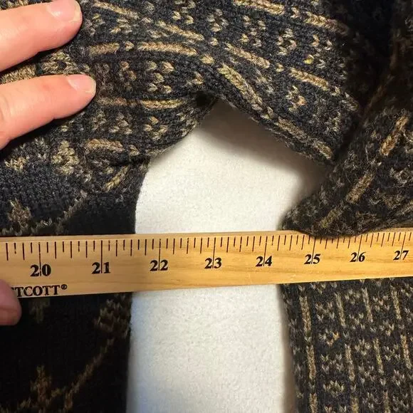 VTG Icelandic Design Wool Cardigan Jacket Womens M Embroidered Nordic Zip
